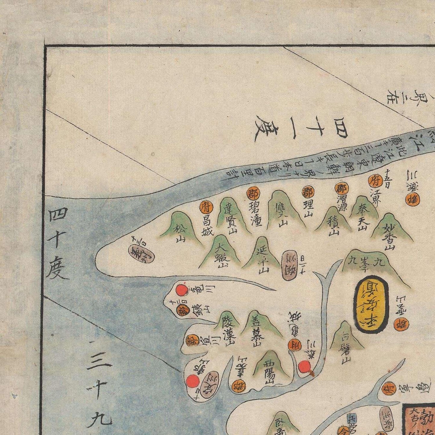 detail of the map from the top left corner