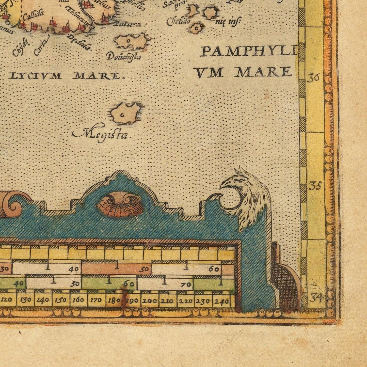 detail of the map from the bottom right corner