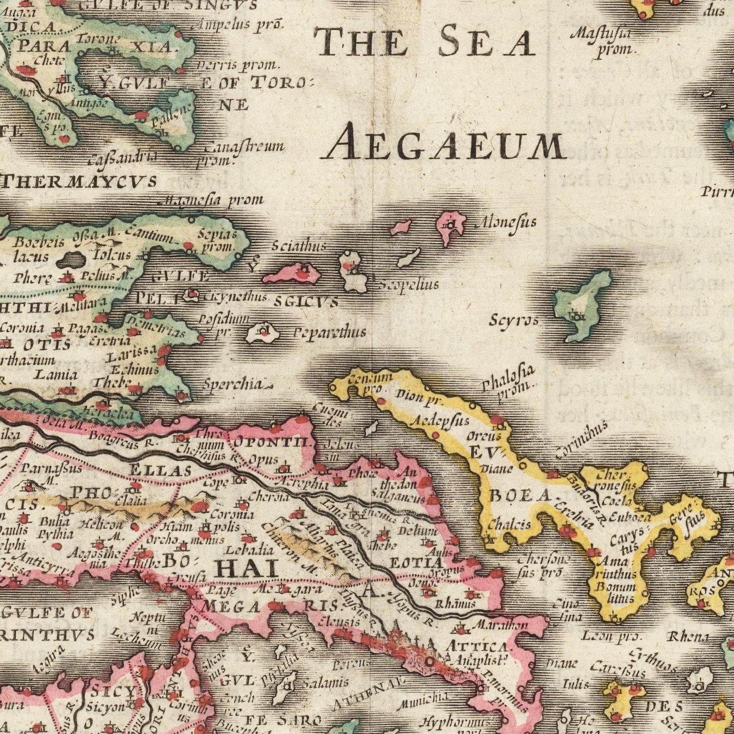 detail of the map from the centre 