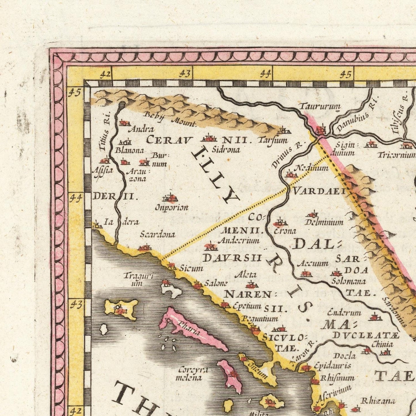 detail of the map from the top left corner