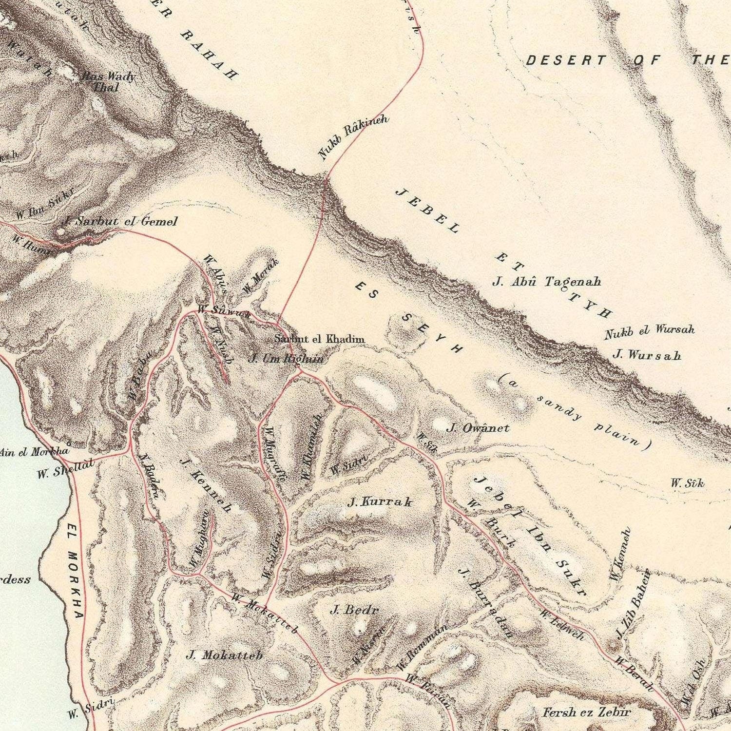 detail of the map from the centre left