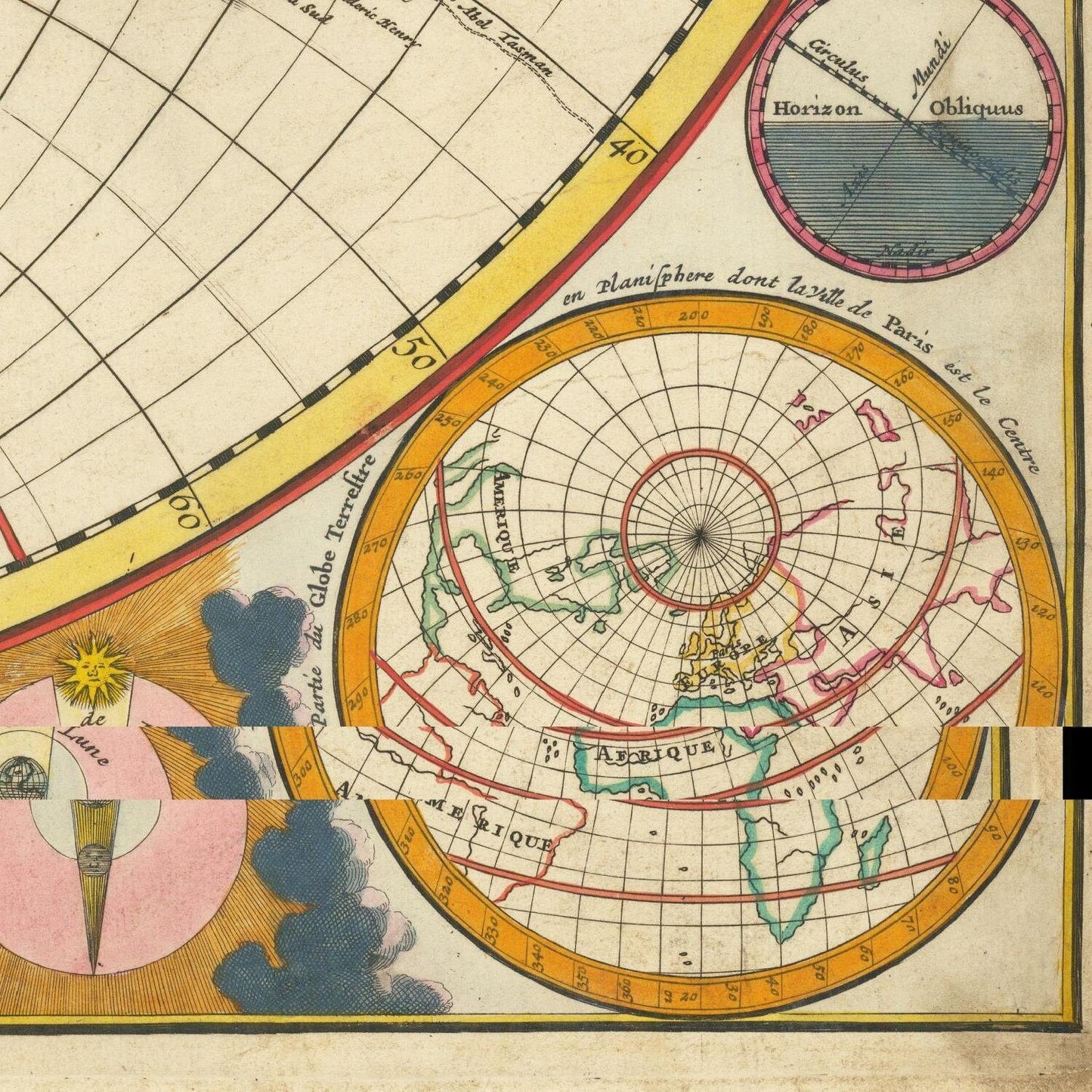 detail of the map from the bottom right corner