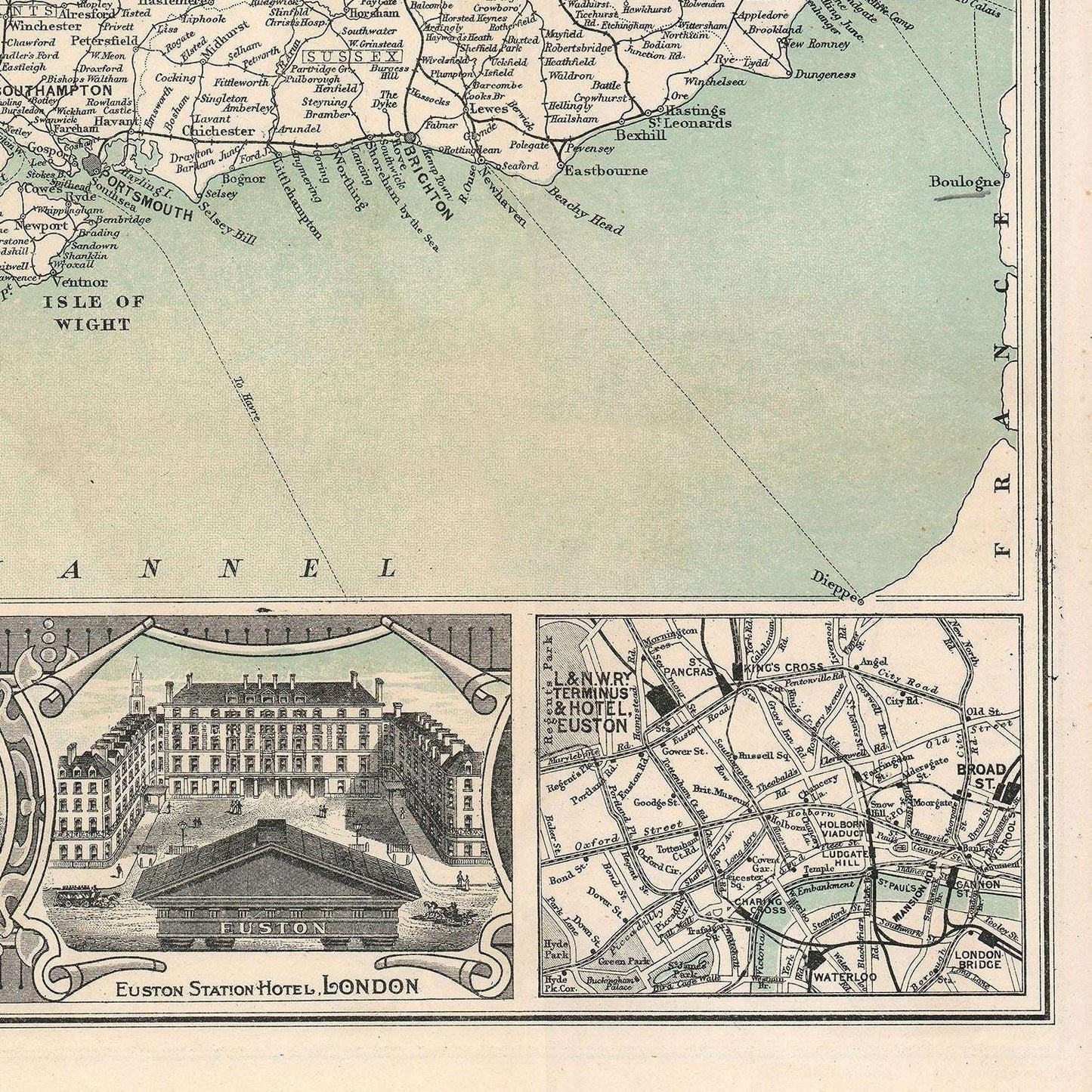 detail of the map from the bottom right corner