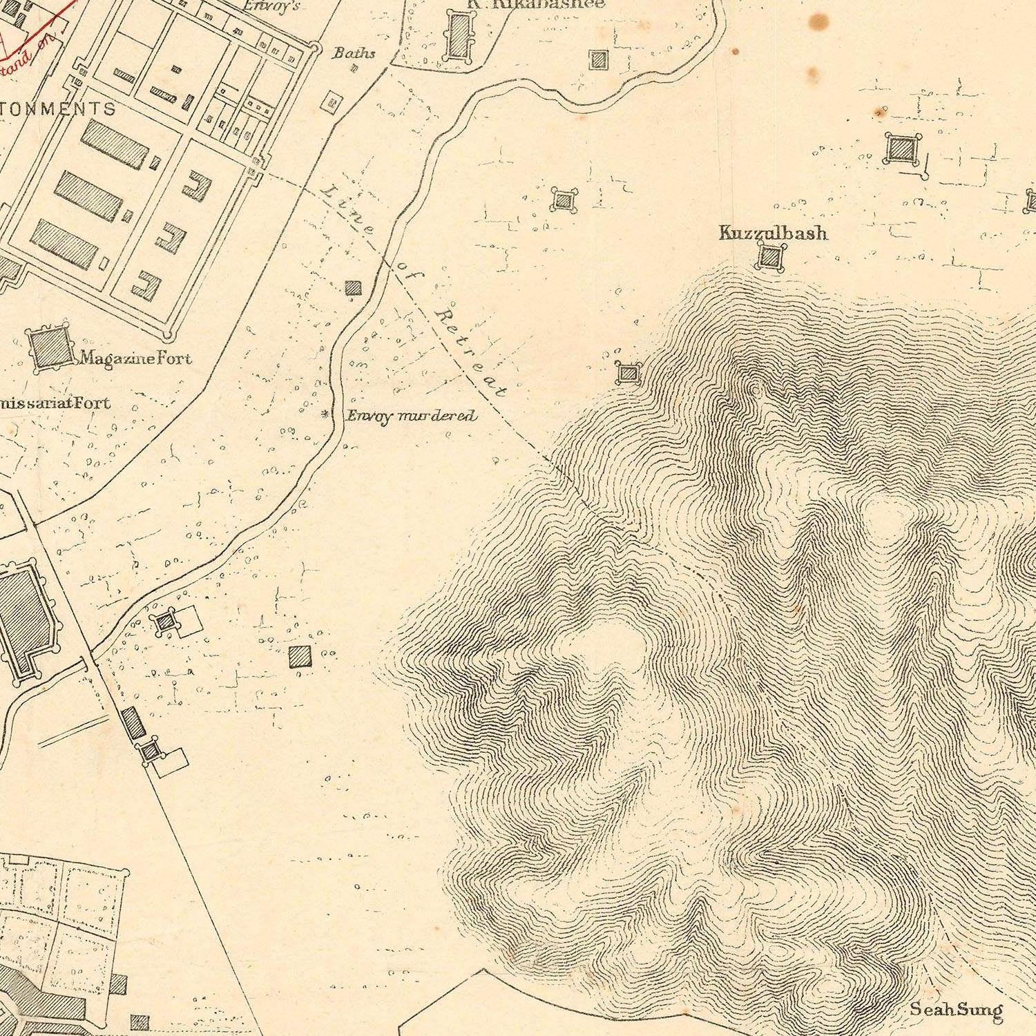 detail of the map from the centre left