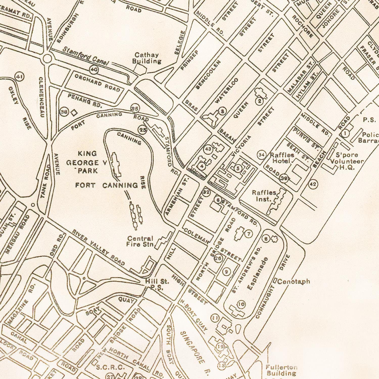 detail of the map from the centre left