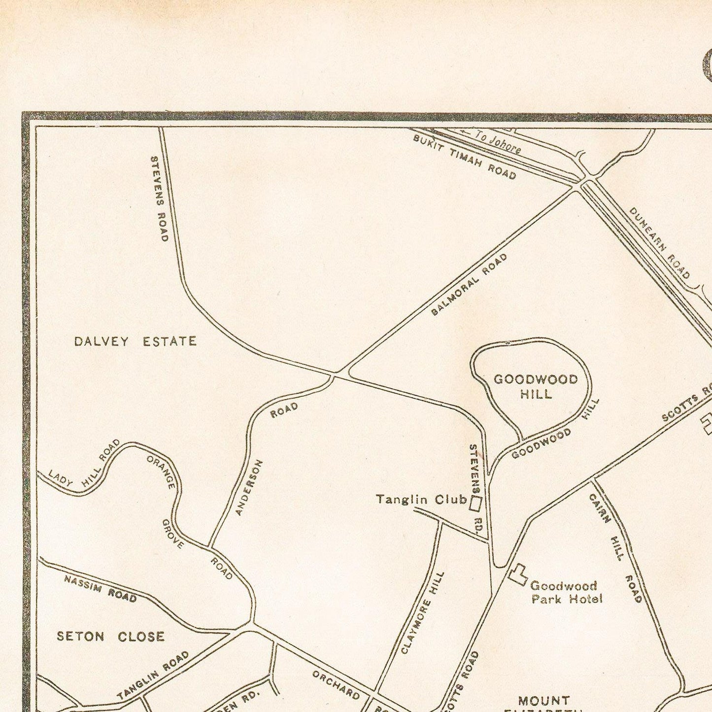 detail of the map from the top left corner