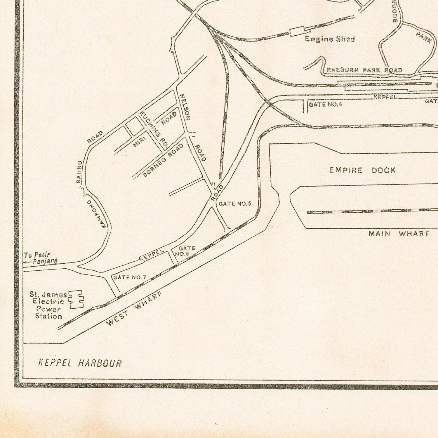 detail of the map from the bottom left corner