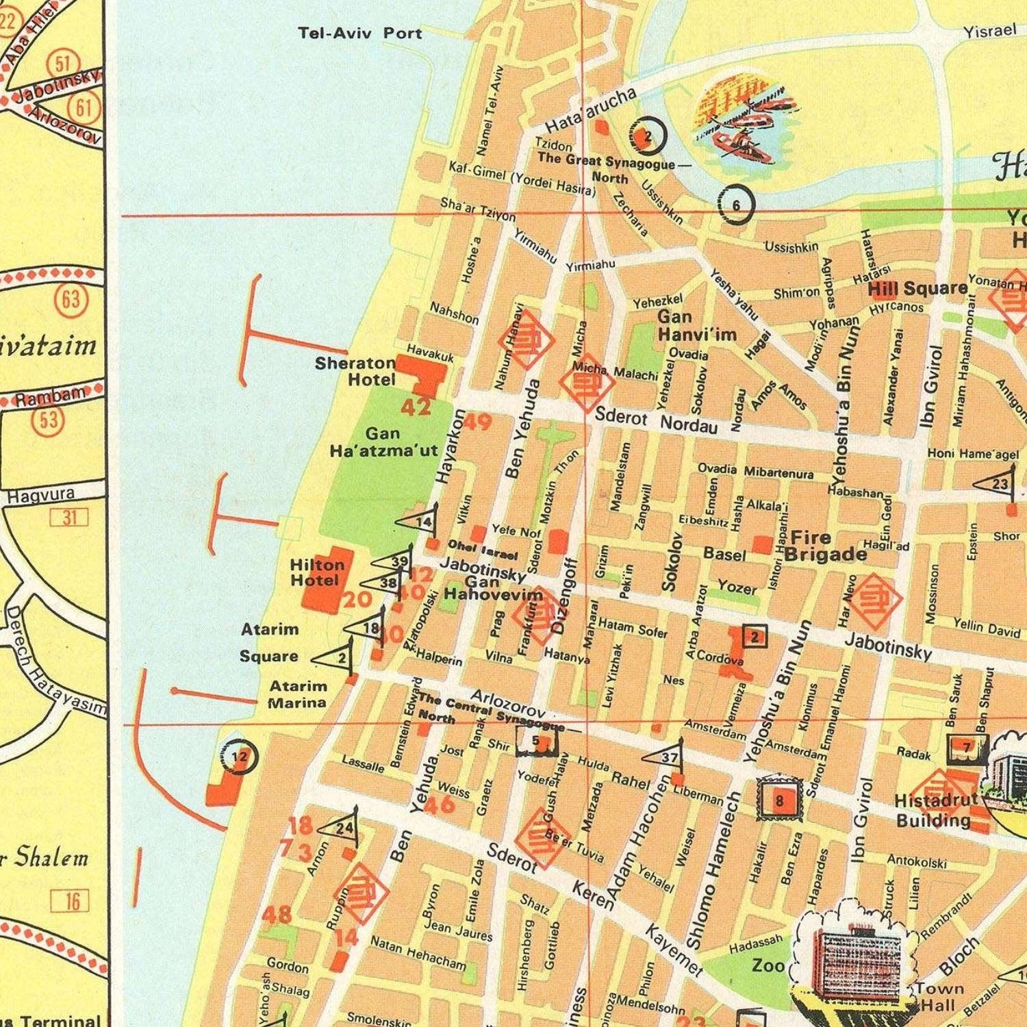 detail of the map from the centre left