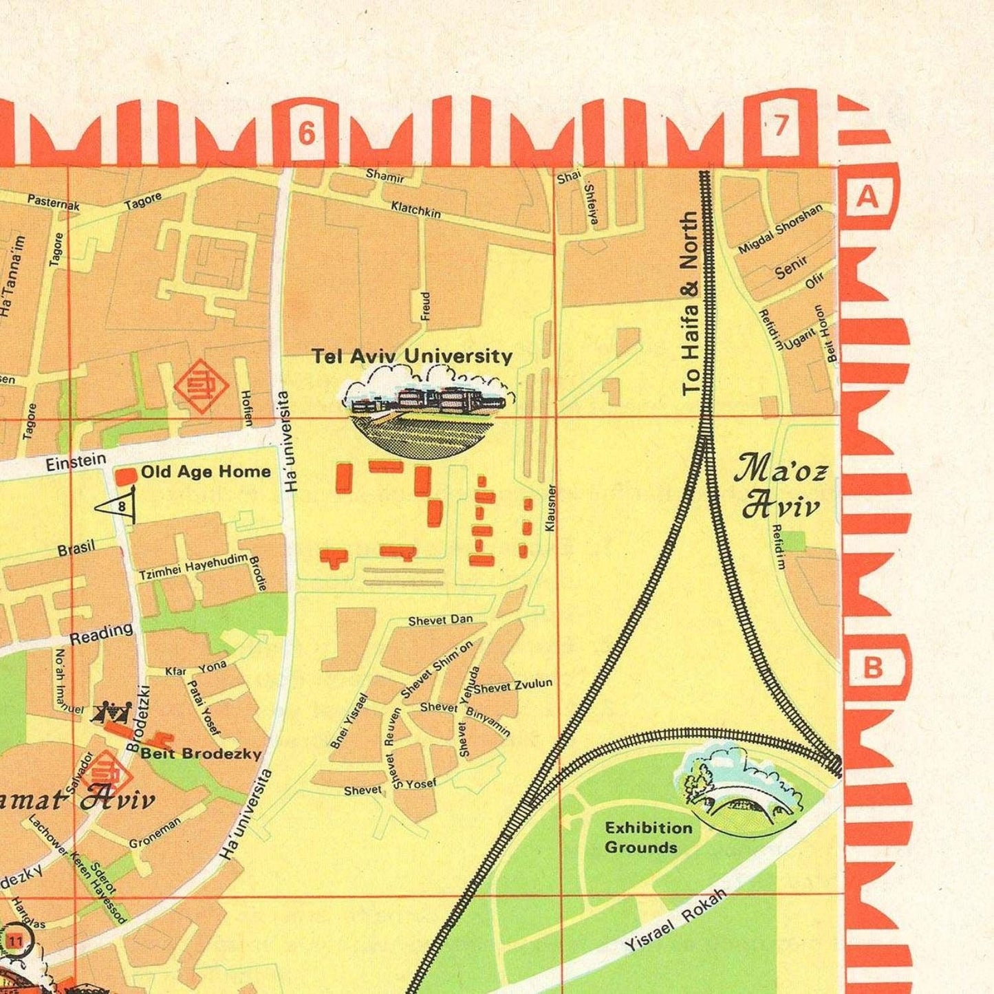 detail of the map from the top right corner