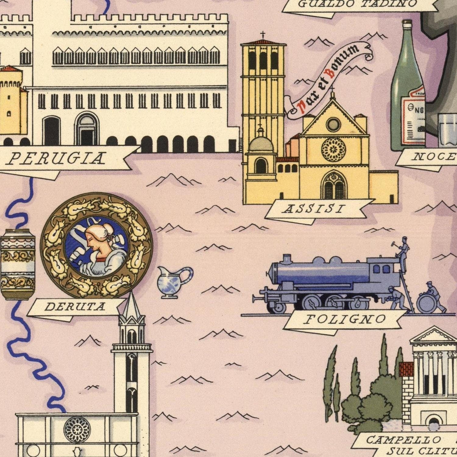 detail of the map from the centre 