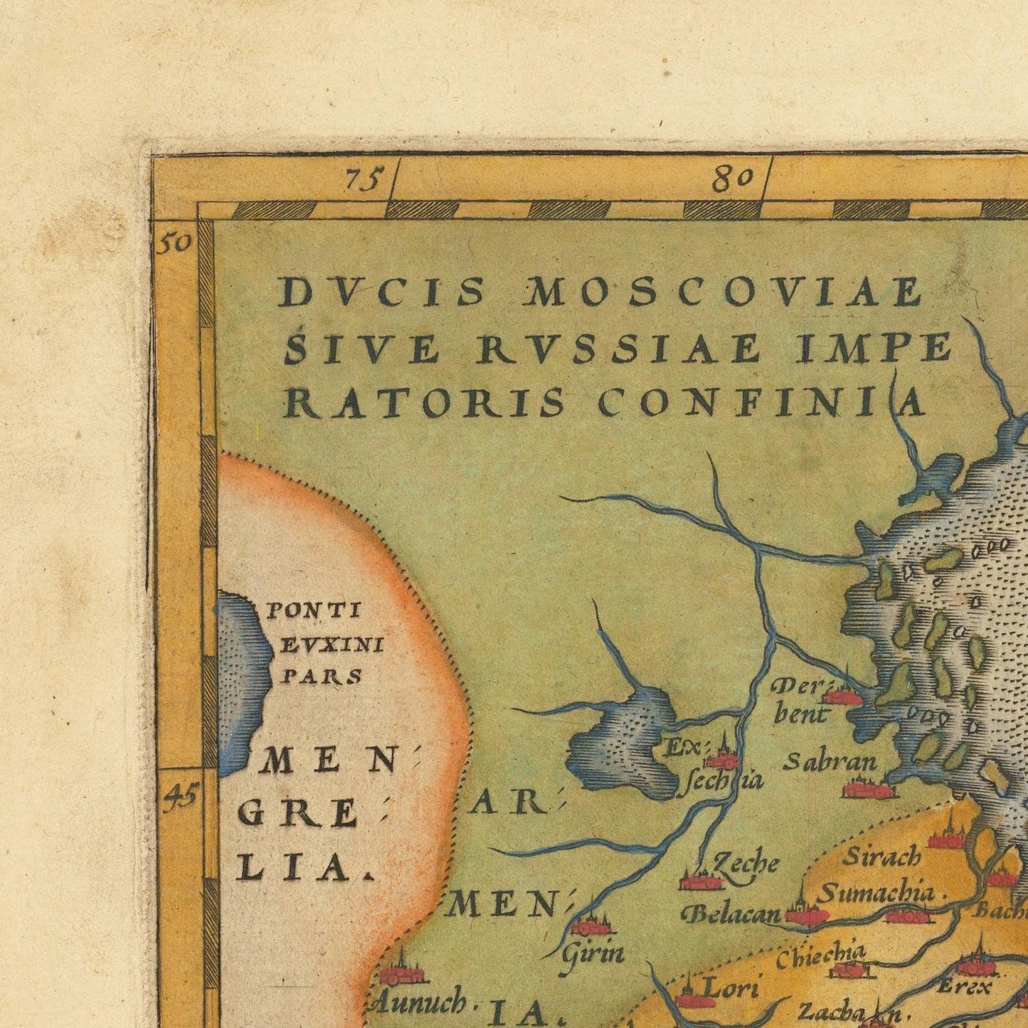 detail of the map from the top left corner