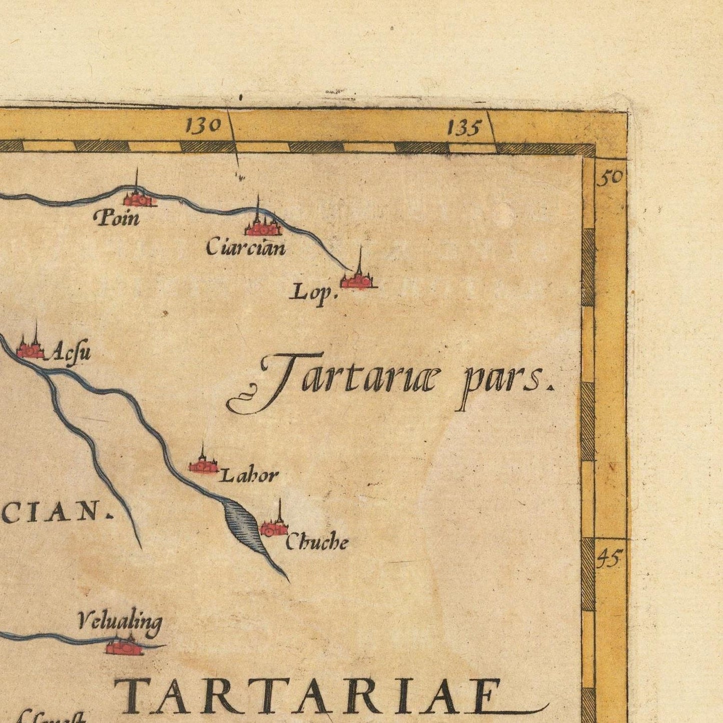 detail of the map from the top right corner