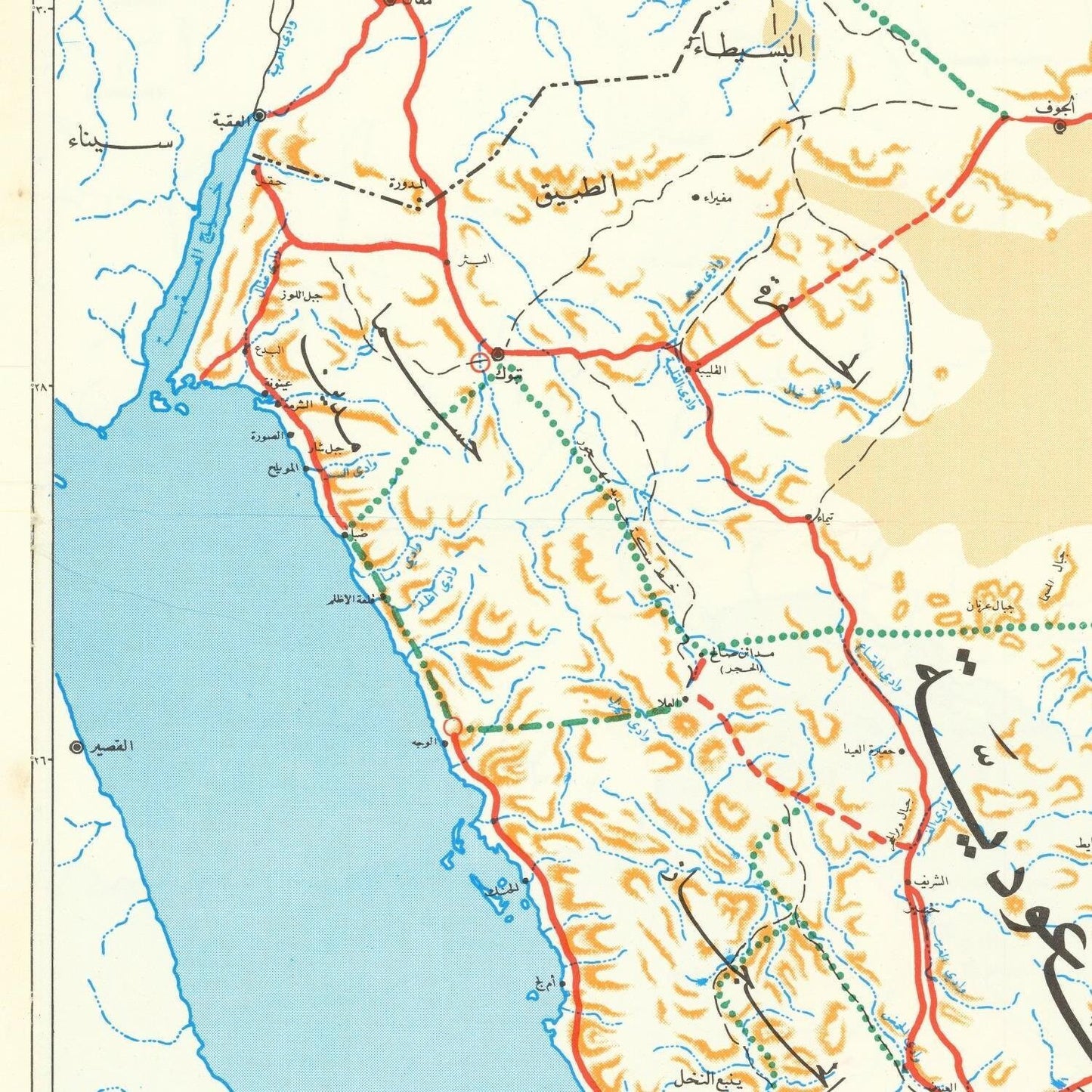 detail of the map from the centre left