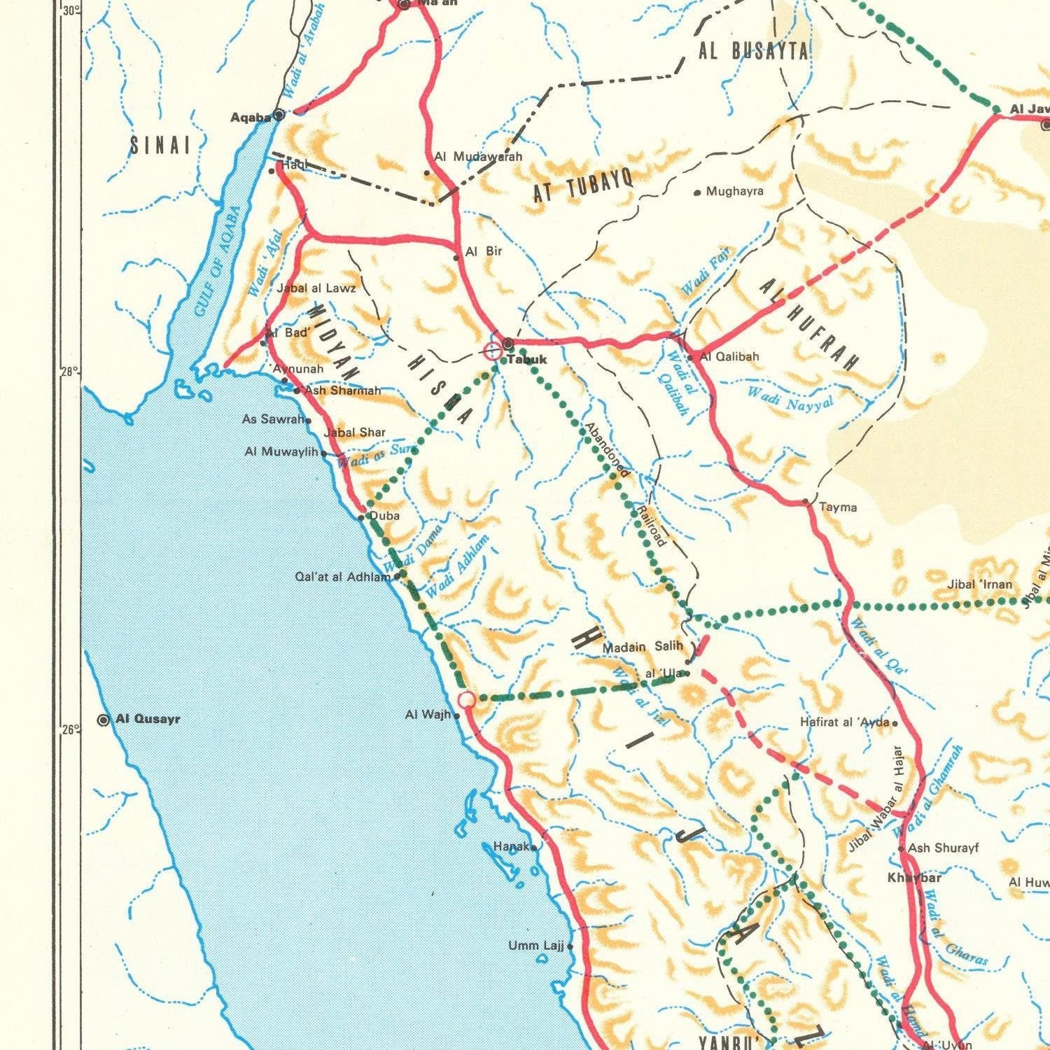 detail of the map from the centre left