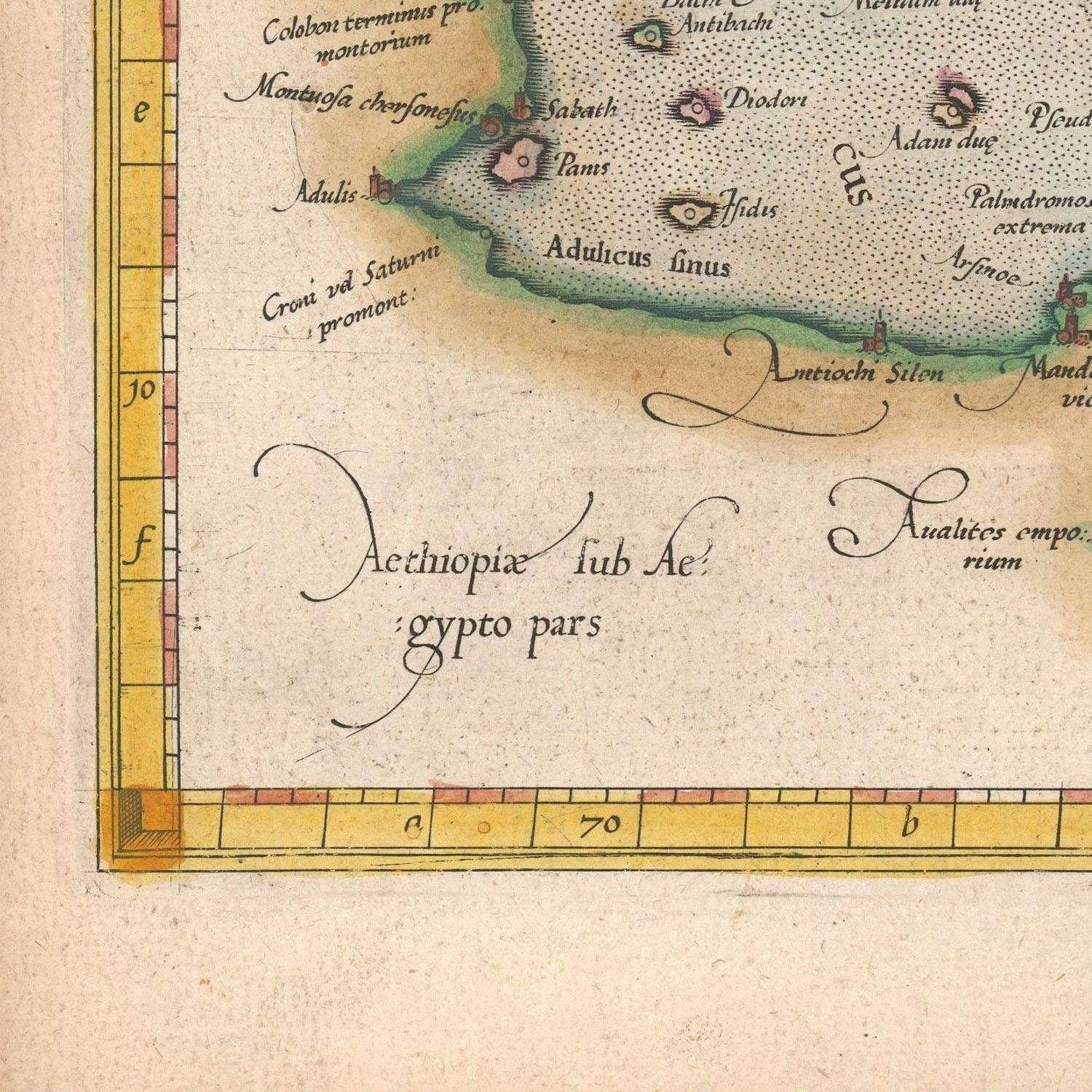 detail of the map from the bottom left corner