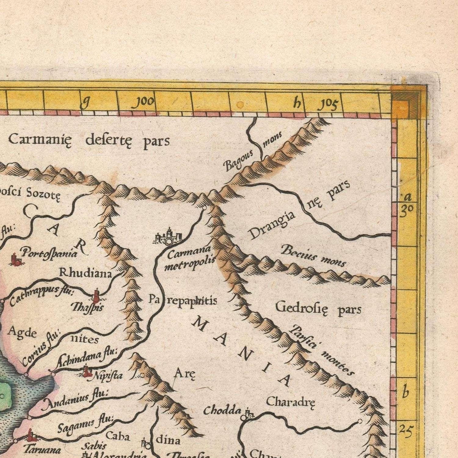 detail of the map from the top right corner