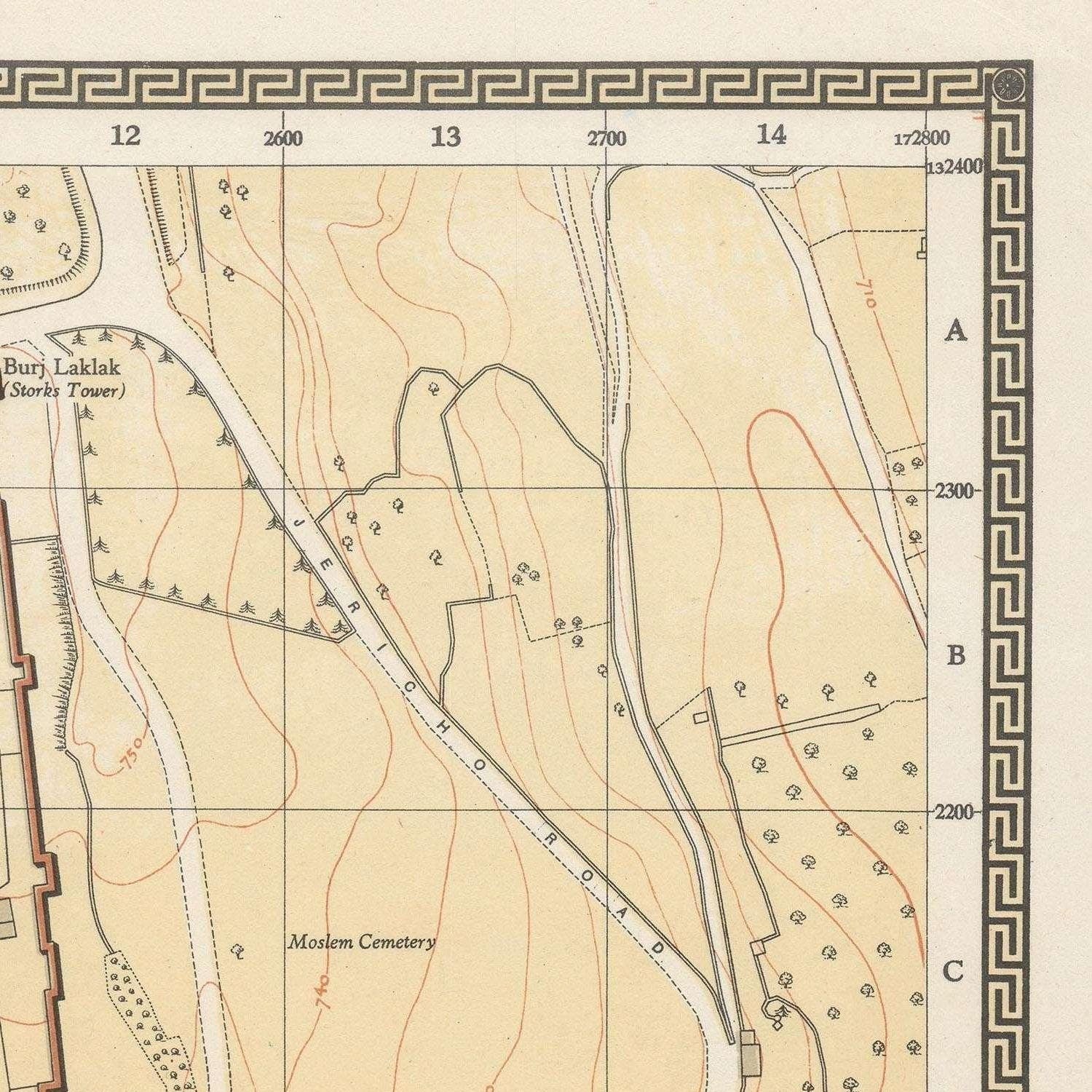 detail of the map from the top right corner