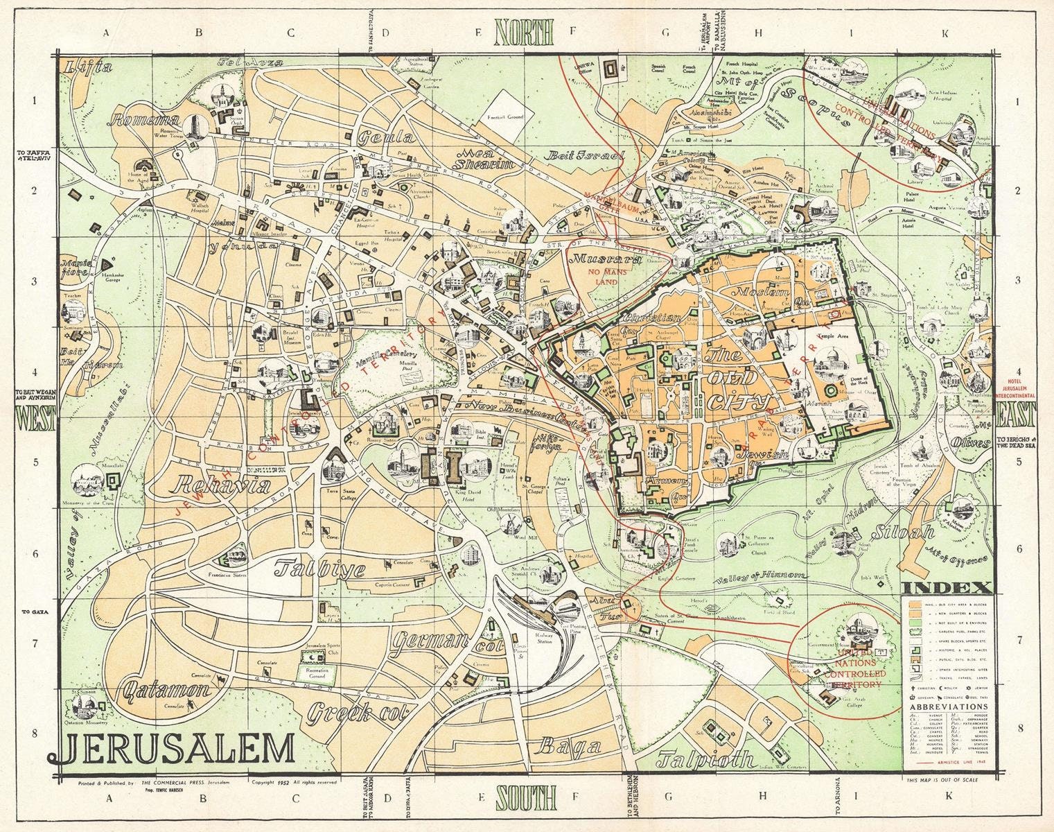 presentation of the map reproduction without a frame