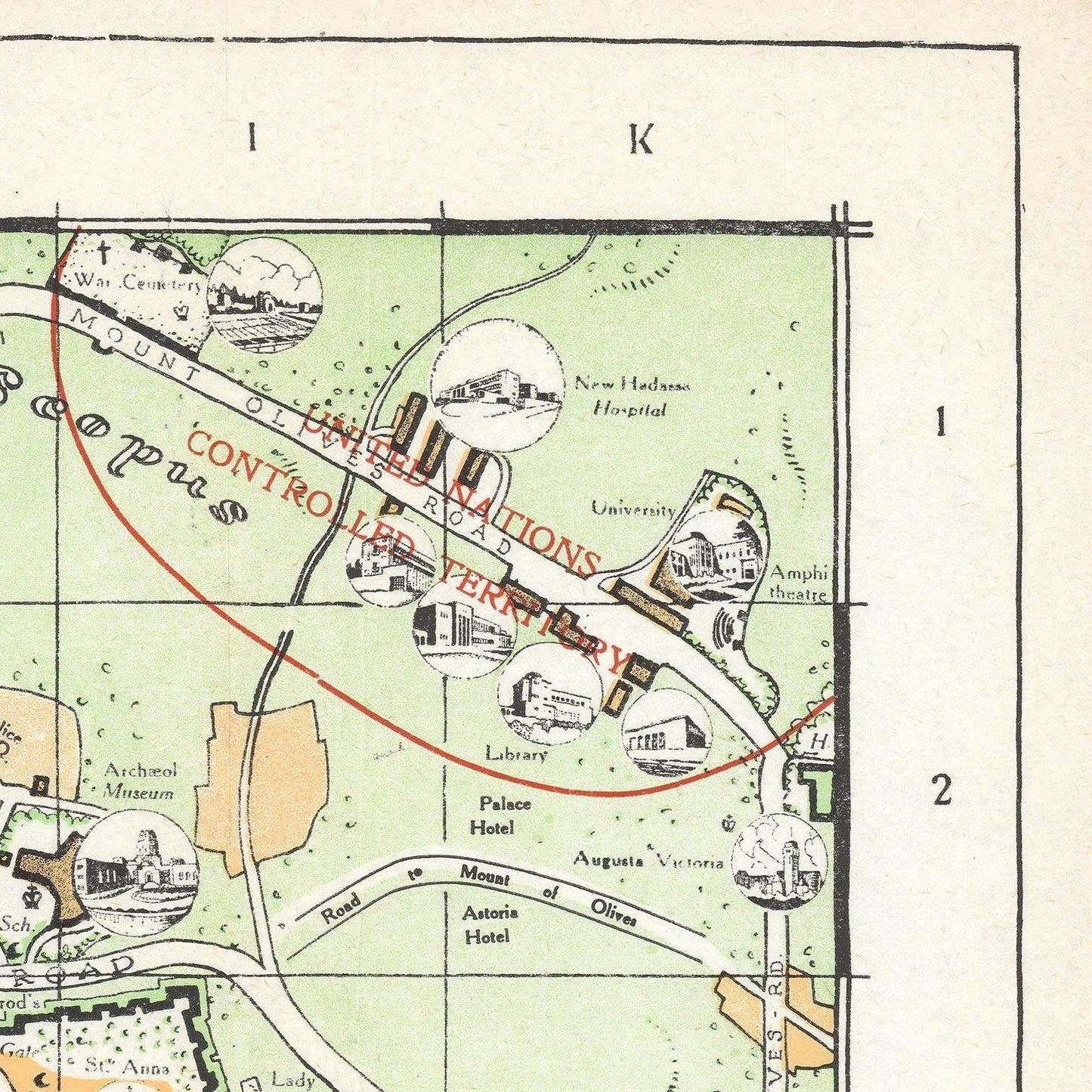 detail of the map from the top right corner