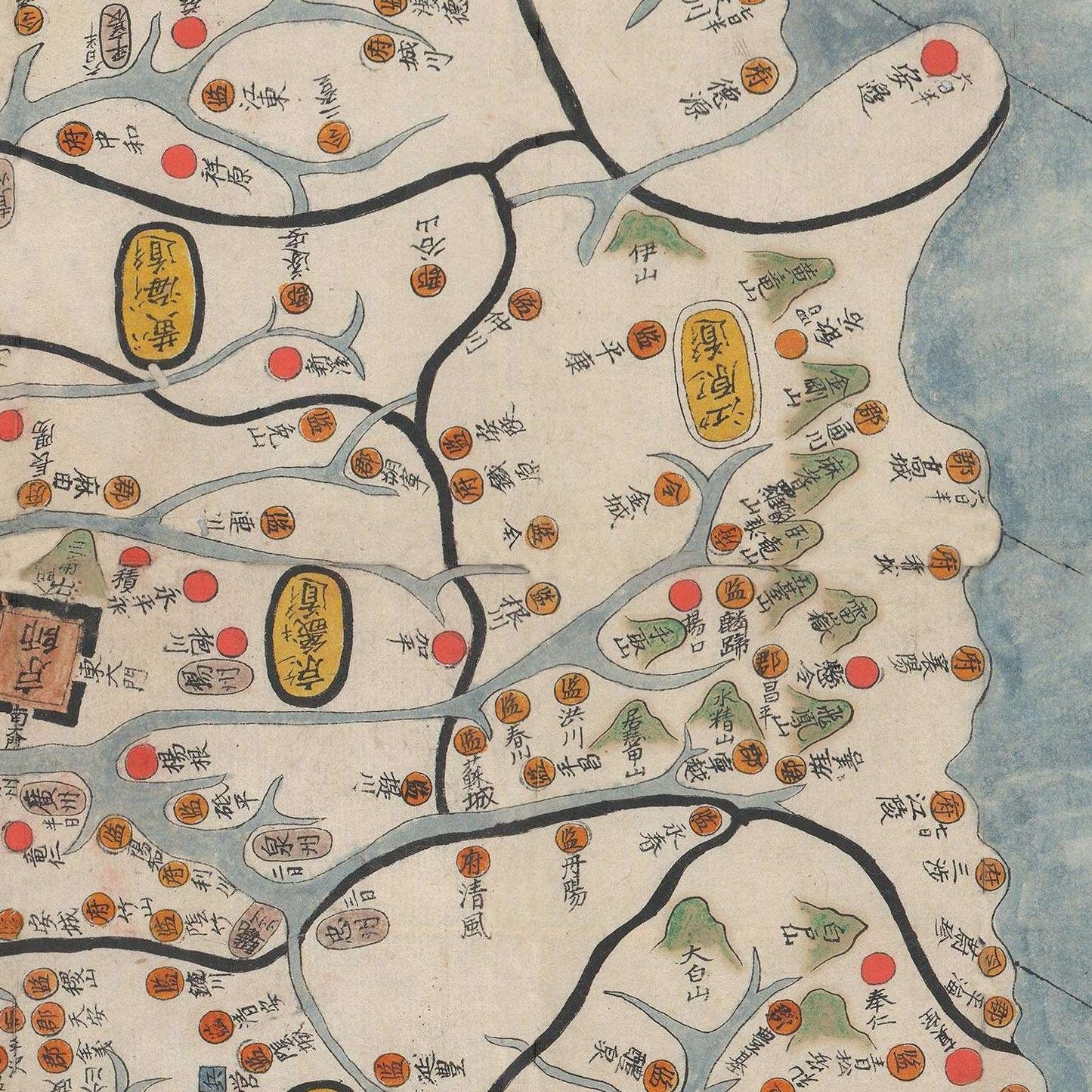 detail of the map from the centre 