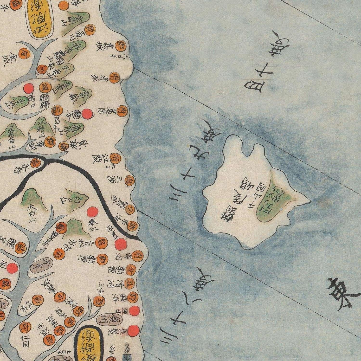 detail of the map from the centre left