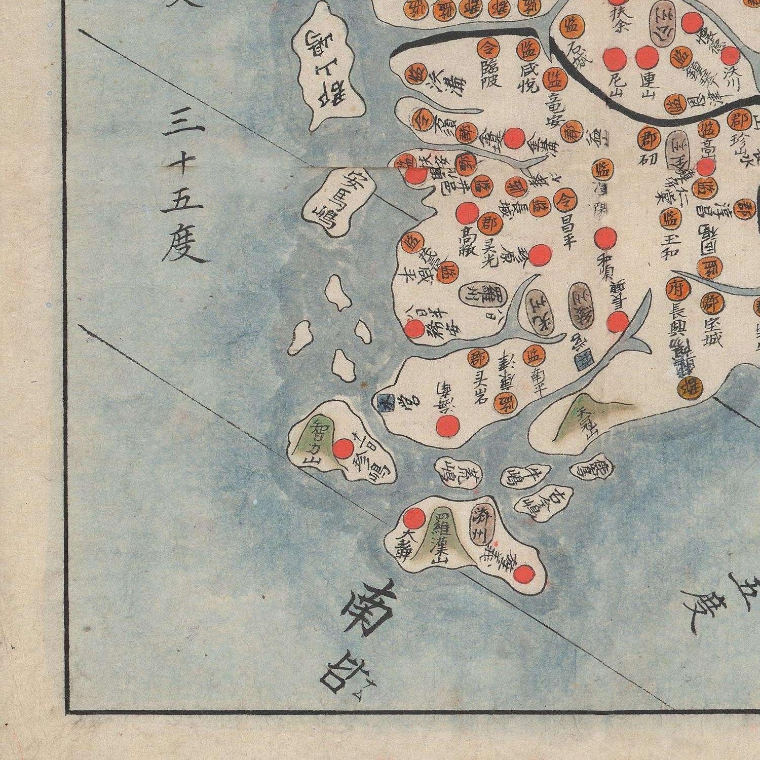 detail of the map from the bottom left corner