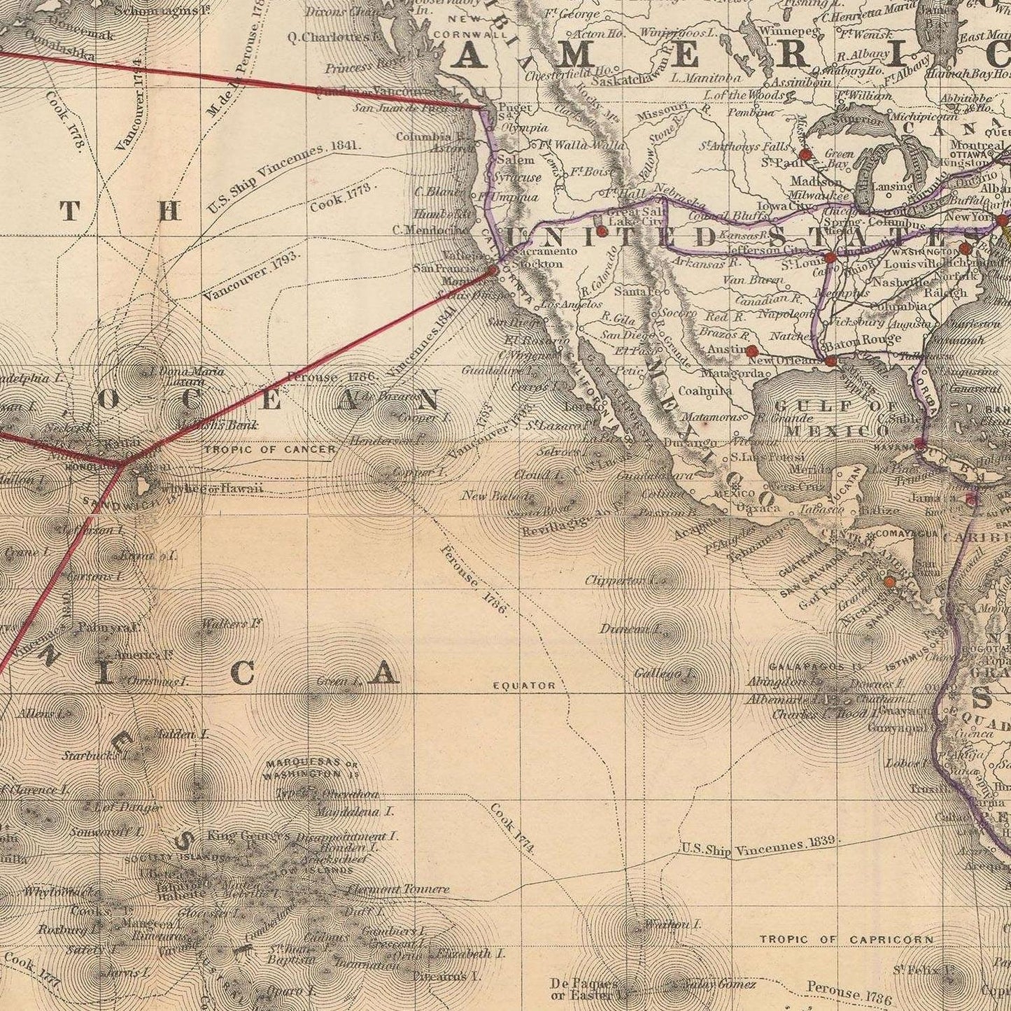 detail of the map from the centre 