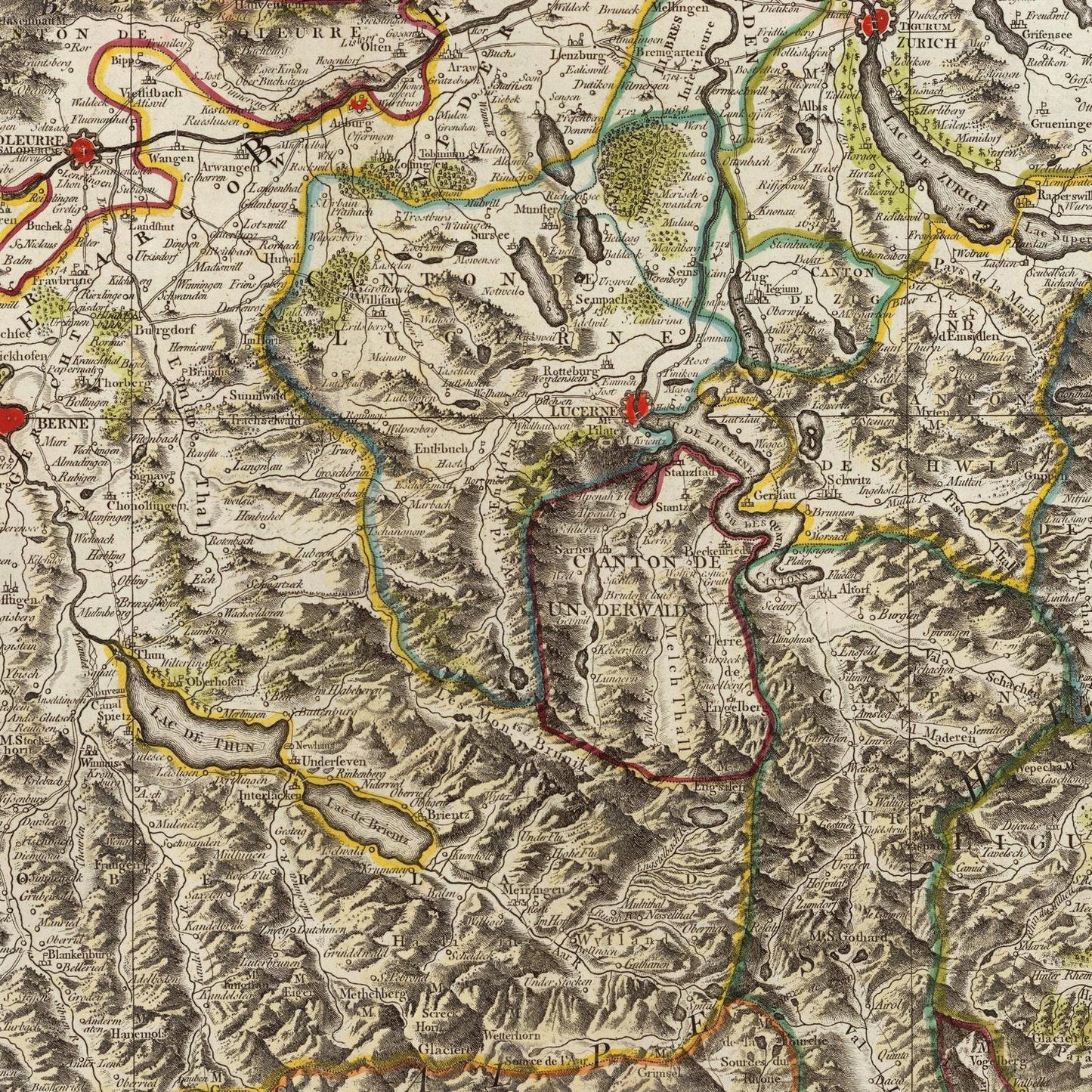 detail of the map from the centre 