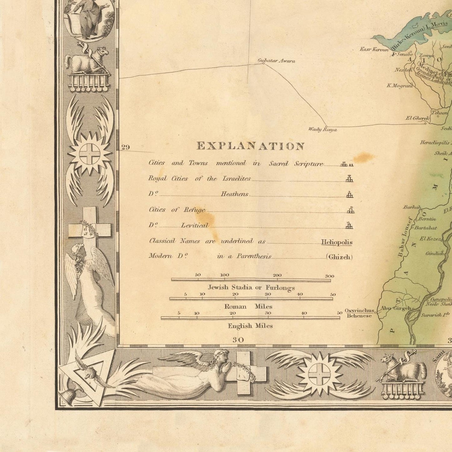 detail of the map from the bottom left corner