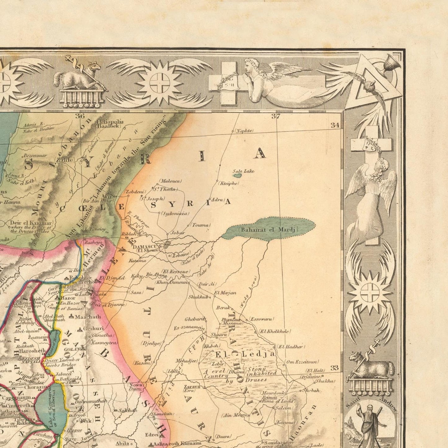 detail of the map from the top right corner