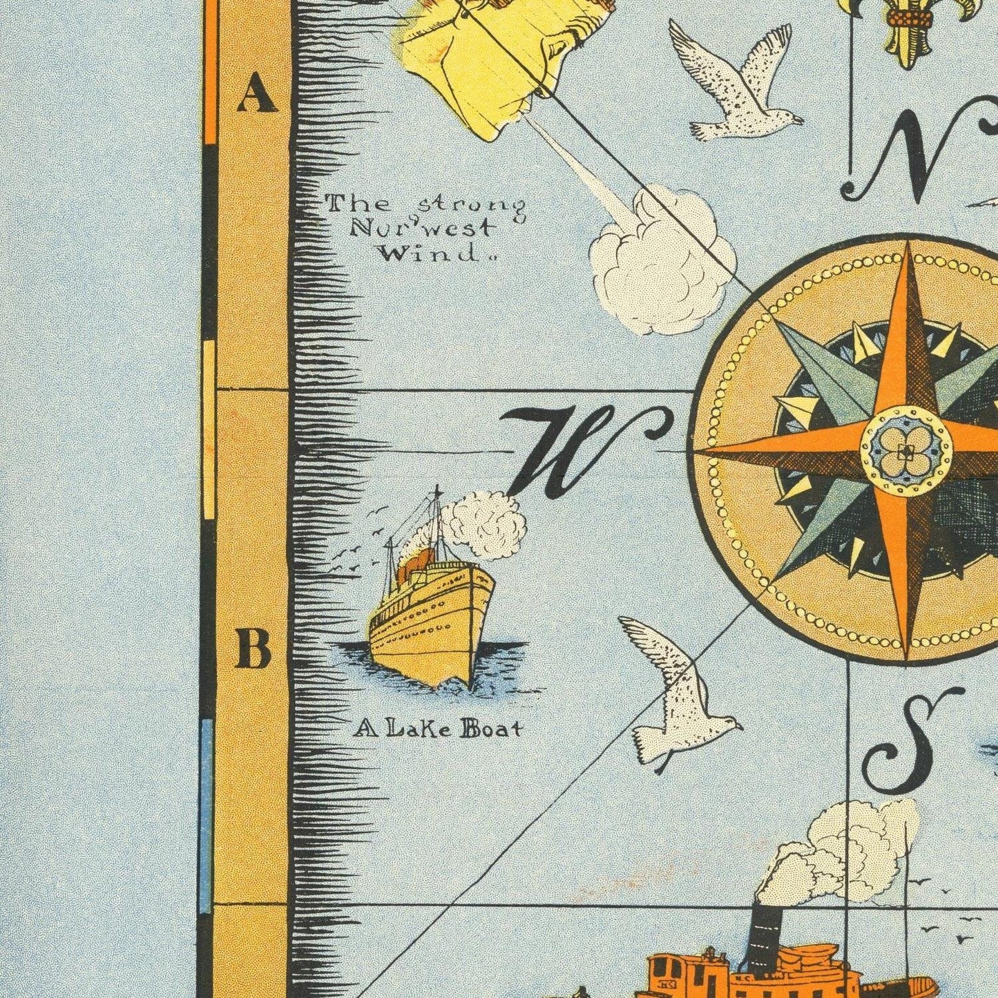 detail of the map from the centre left