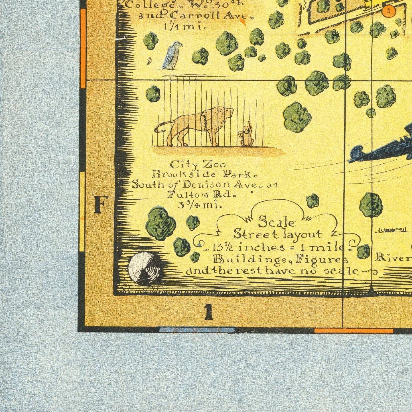 detail of the map from the bottom left corner