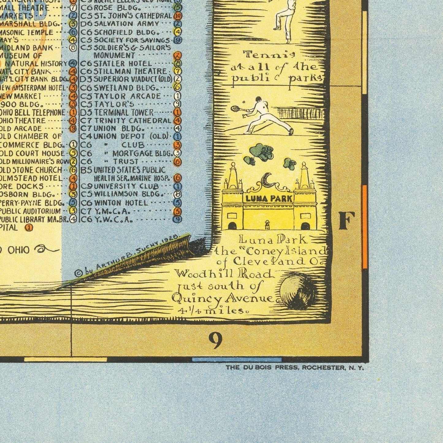 detail of the map from the bottom right corner