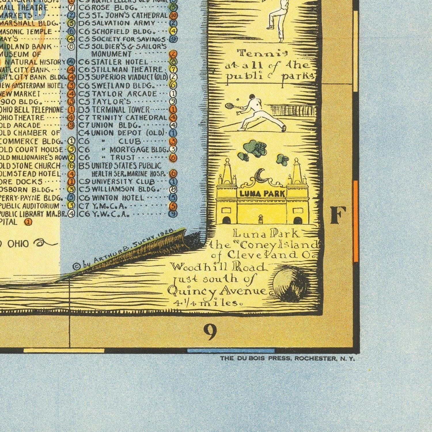 detail of the map from the bottom right corner