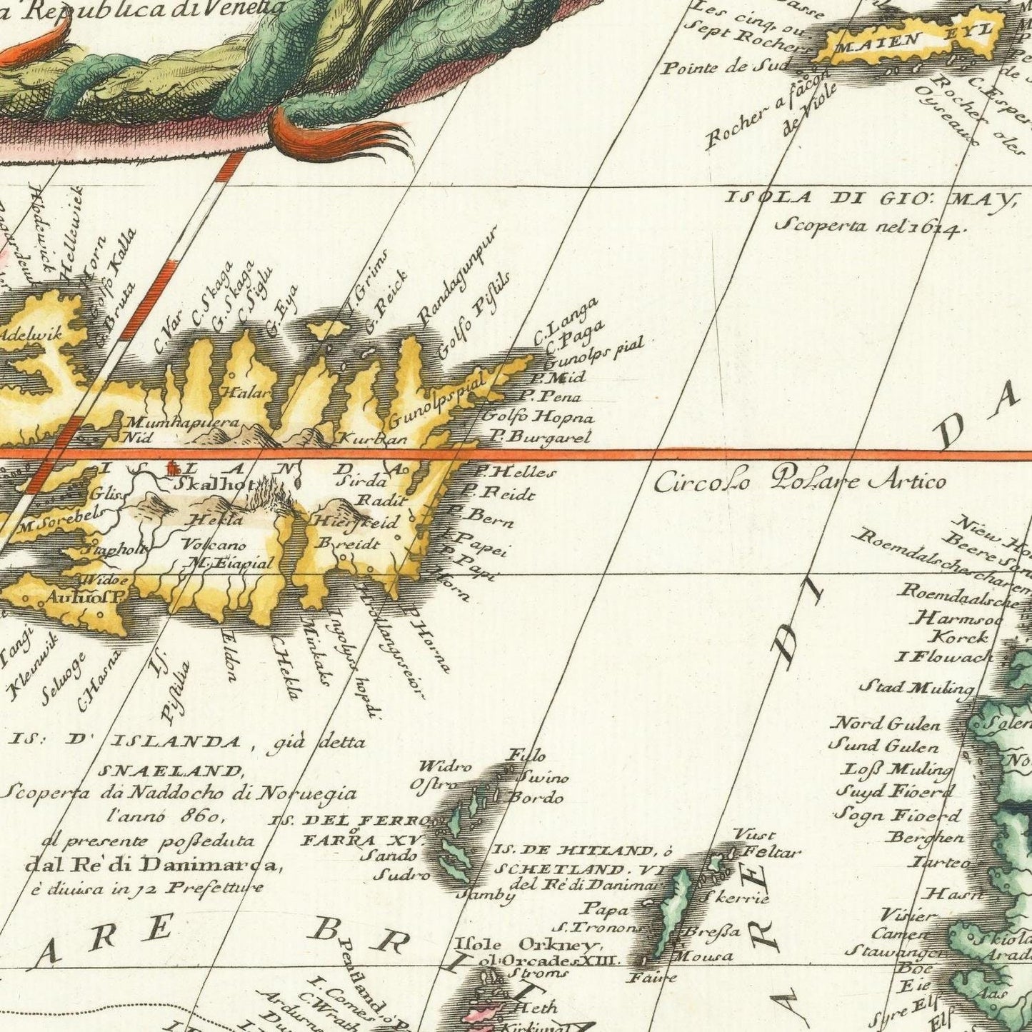 detail of the map from the centre left