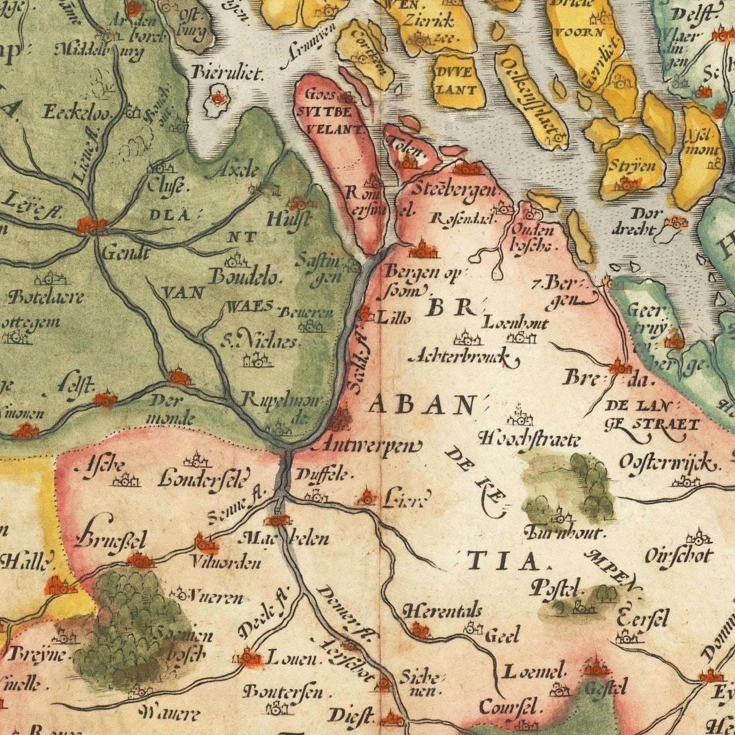 detail of the map from the centre 