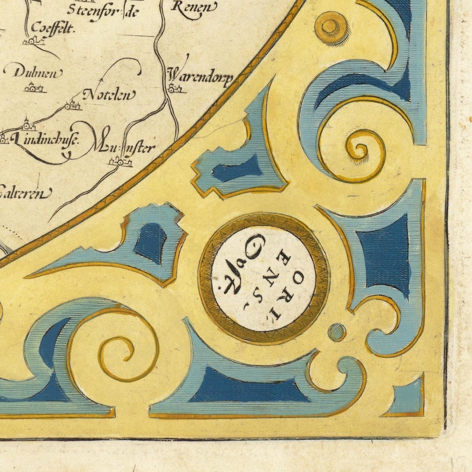 detail of the map from the bottom right corner