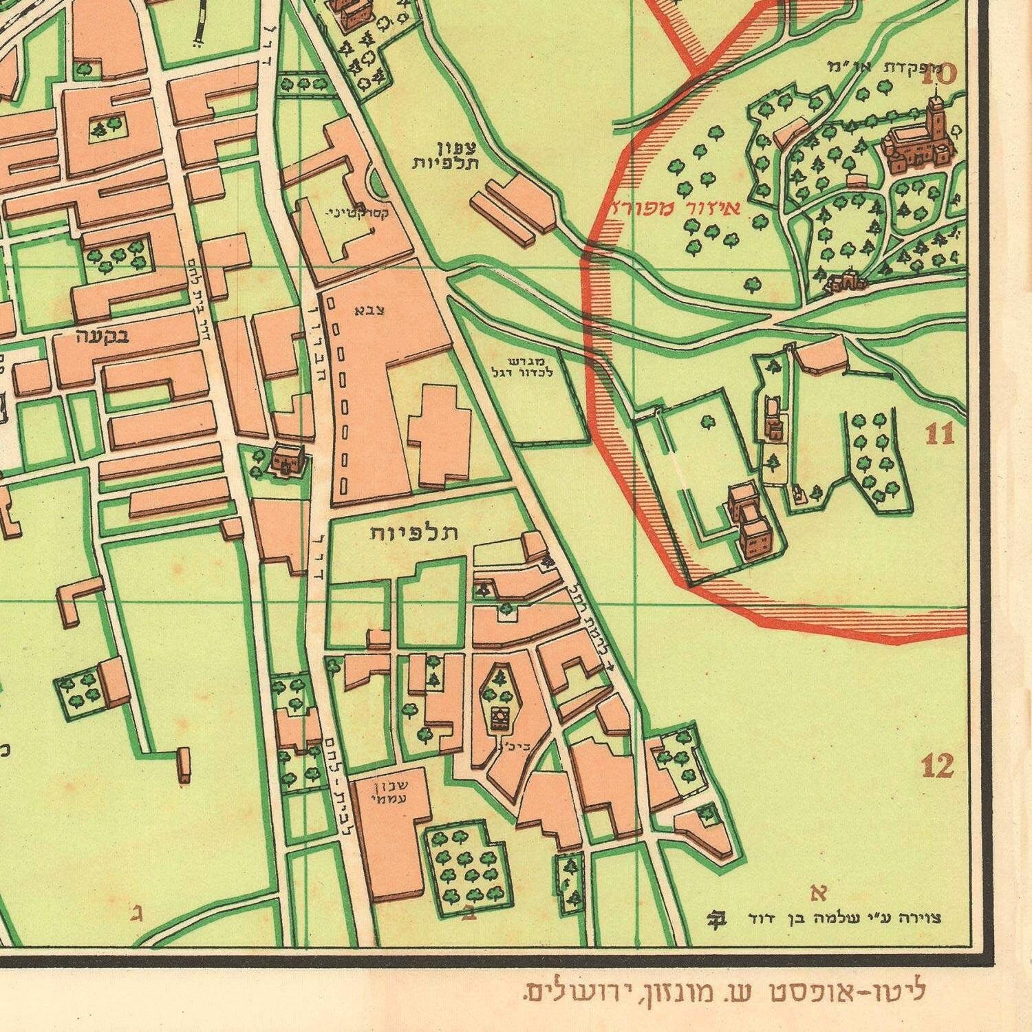 detail of the map from the bottom right corner