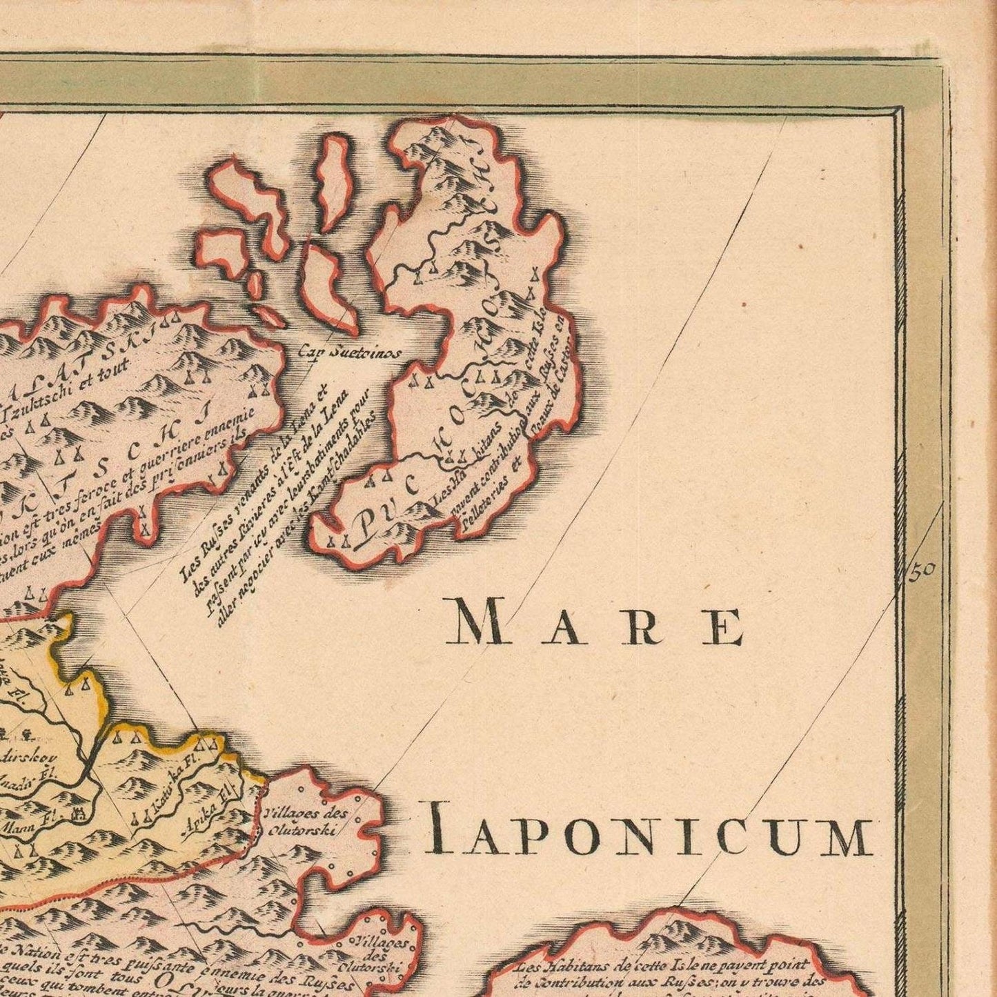 detail of the map from the top right corner