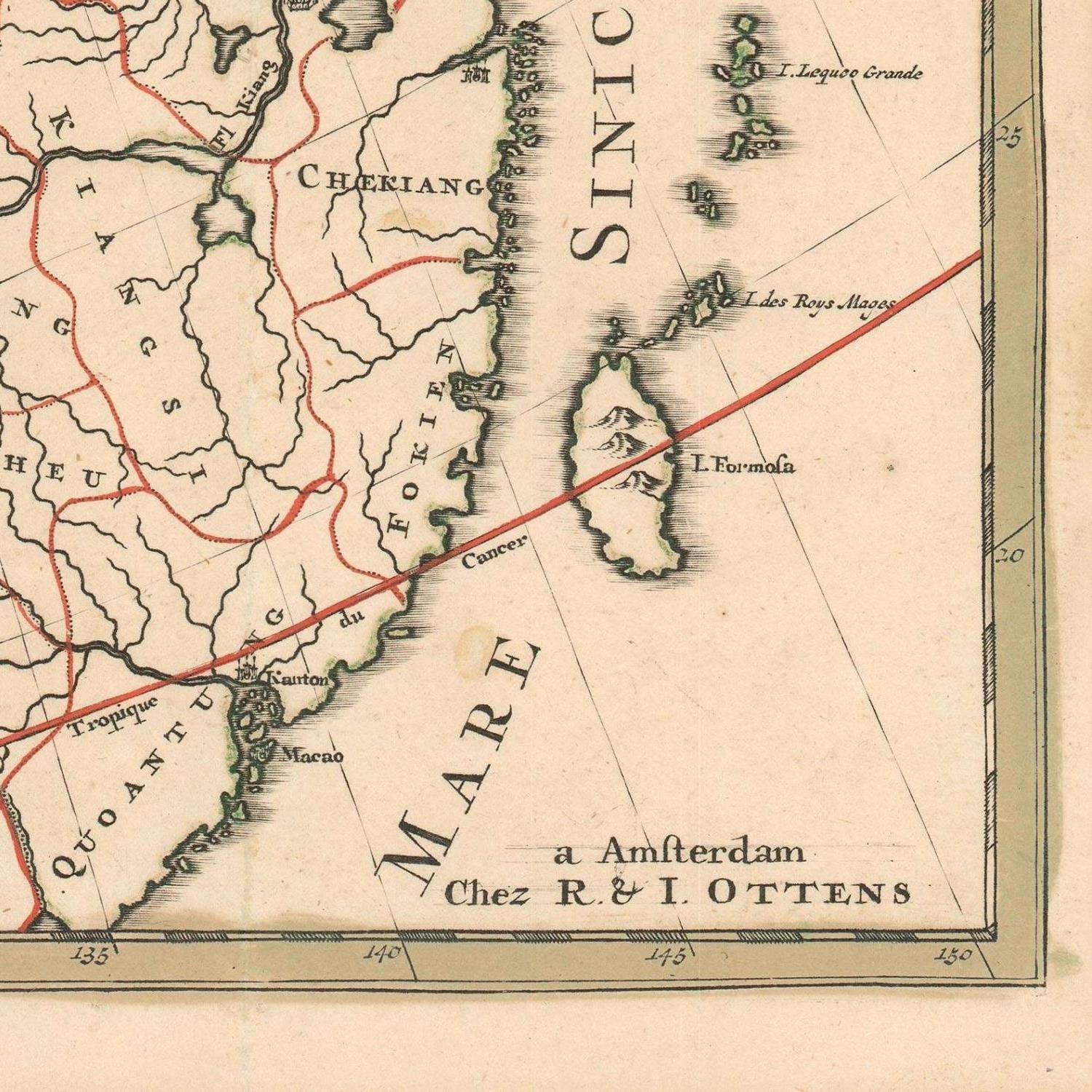 detail of the map from the bottom right corner