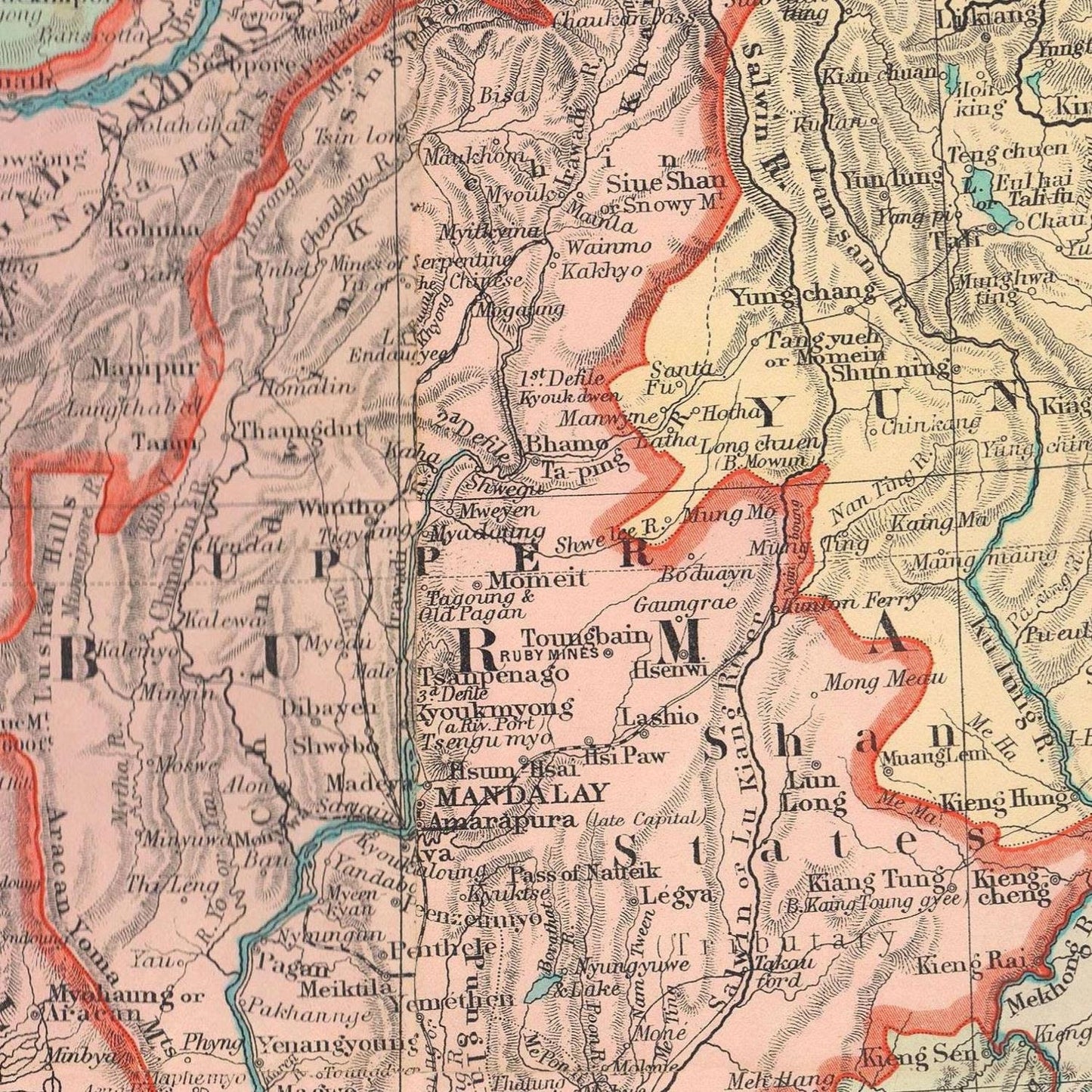 detail of the map from the centre left