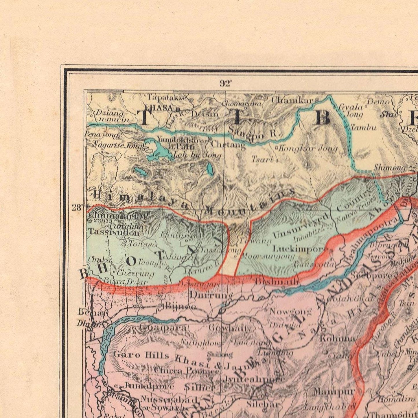 detail of the map from the top left corner