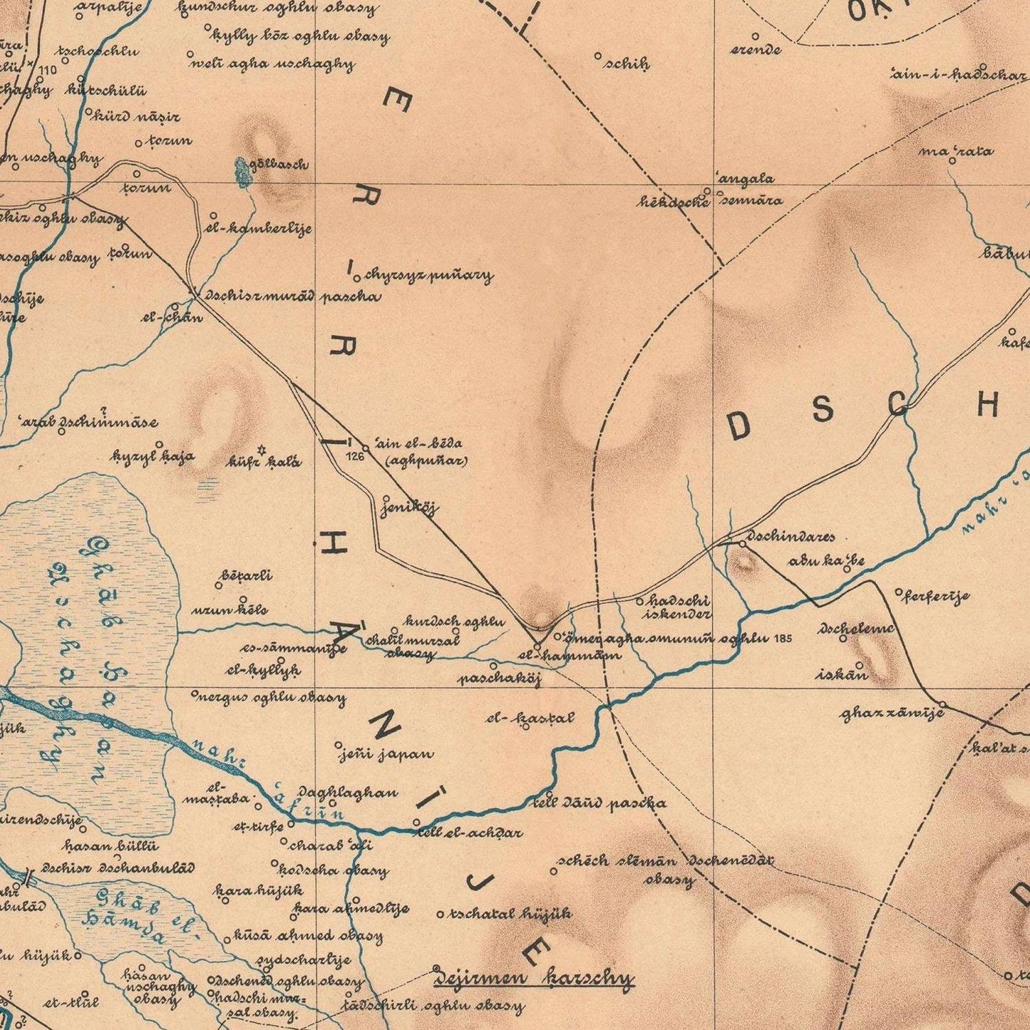 detail of the map from the centre 