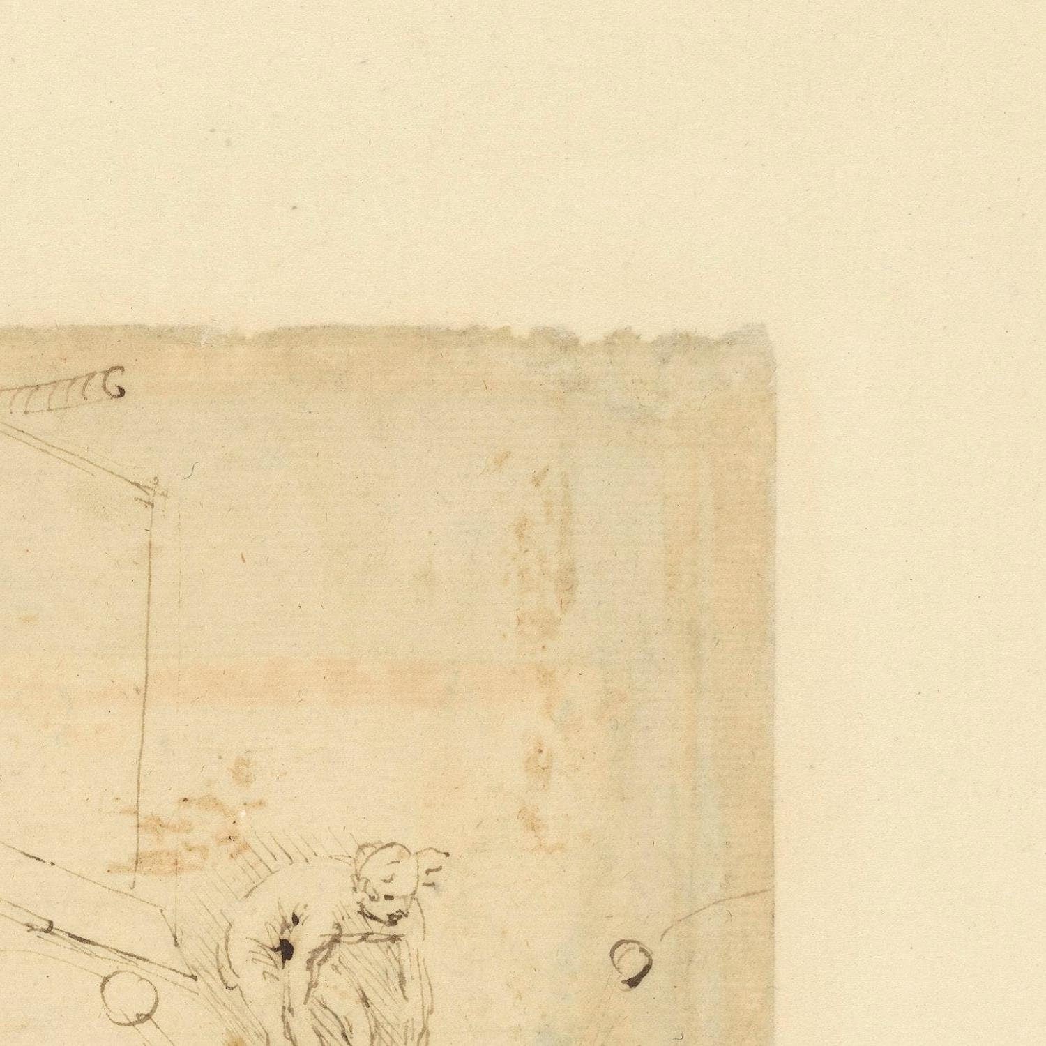 detail of the drawing reproduction from the top right corner