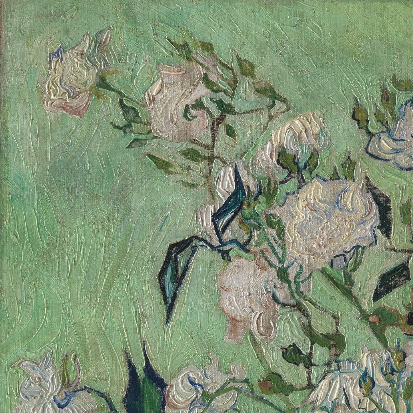 detail of the fine art reproduction from the top left corner