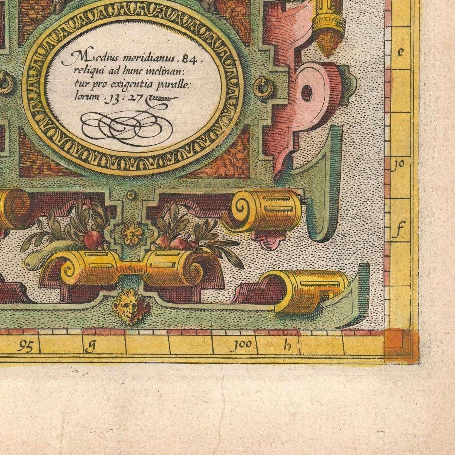 detail of the map from the bottom right corner