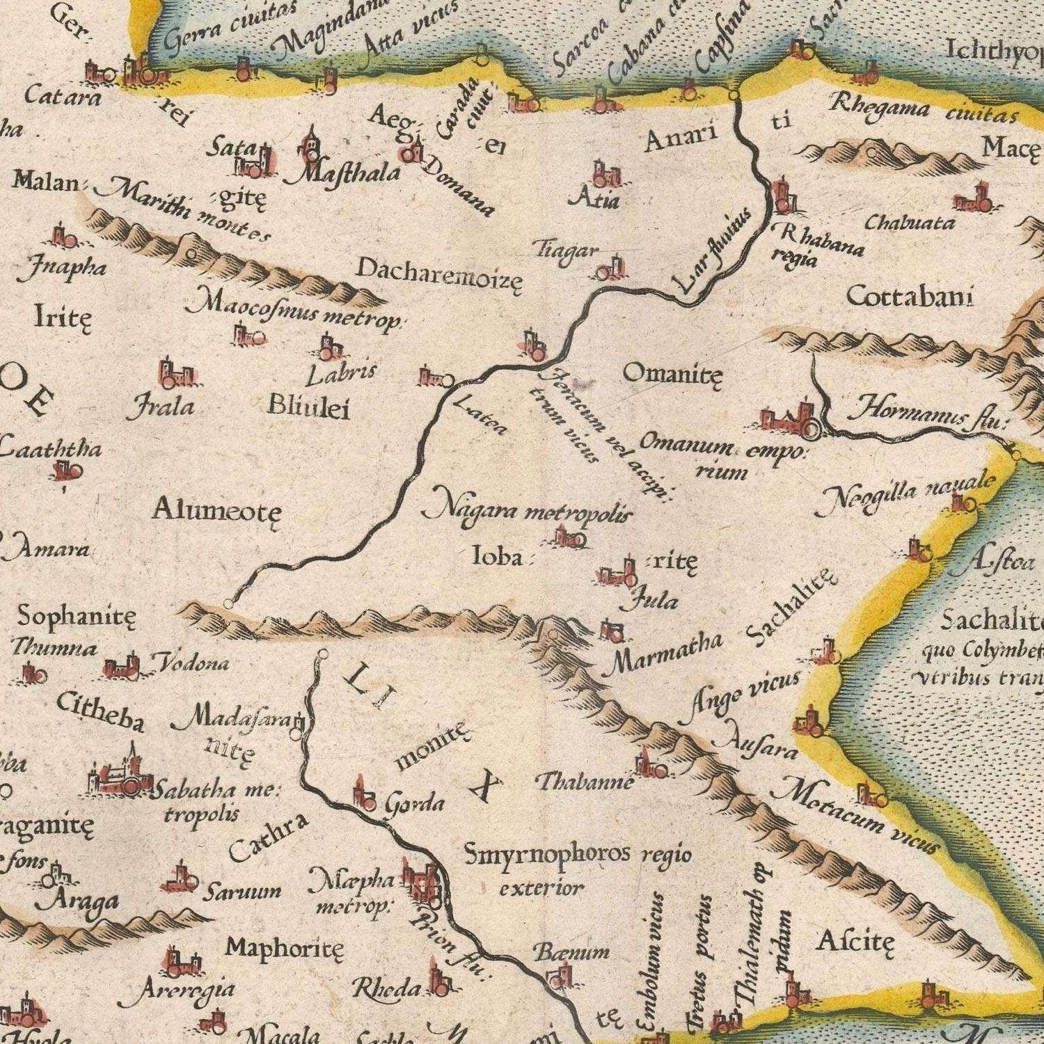 detail of the map from the centre left