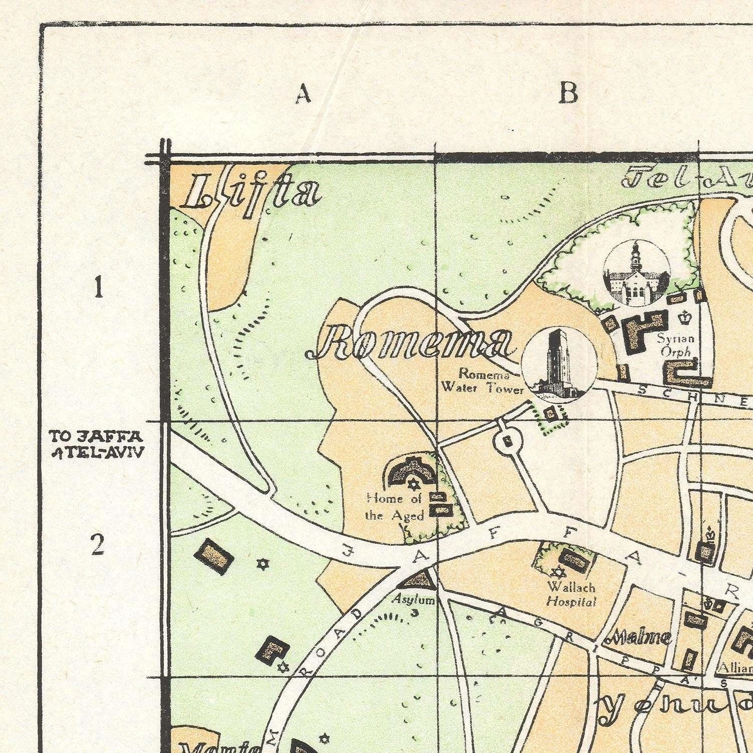 detail of the map from the top left corner