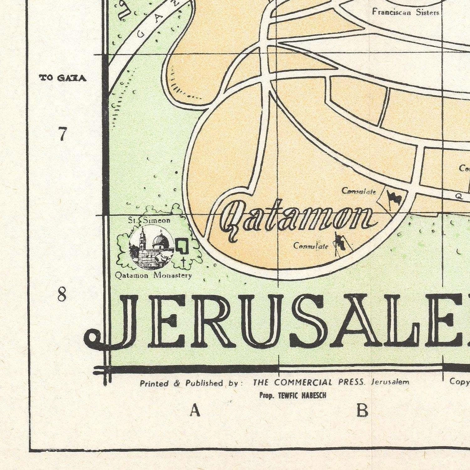 detail of the map from the bottom left corner