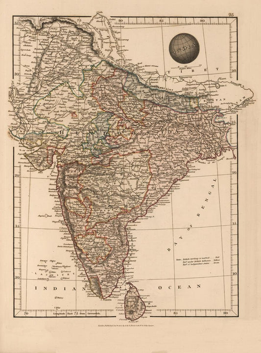 presentation of the map reproduction without a frame